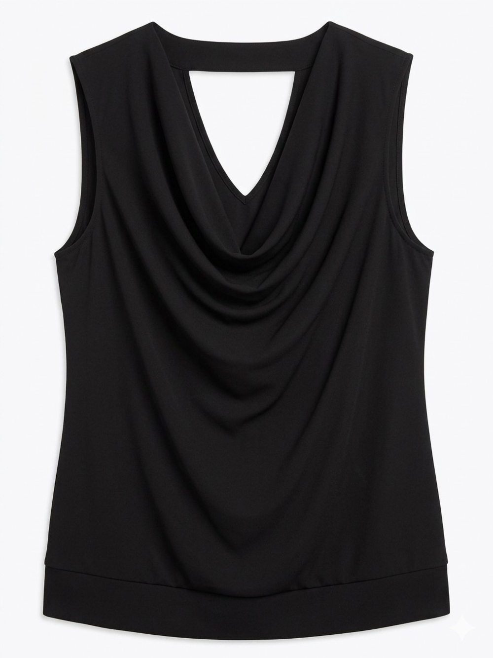 Eddie Bauer Black Draped V-Neck Sleeveless Camisole